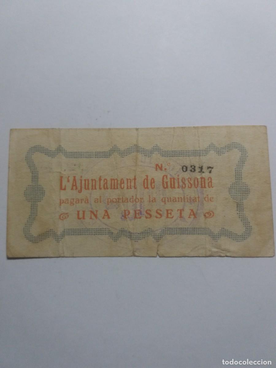 Billetes locales: Billete 1 Pesseta Ajuntament GUISSONA