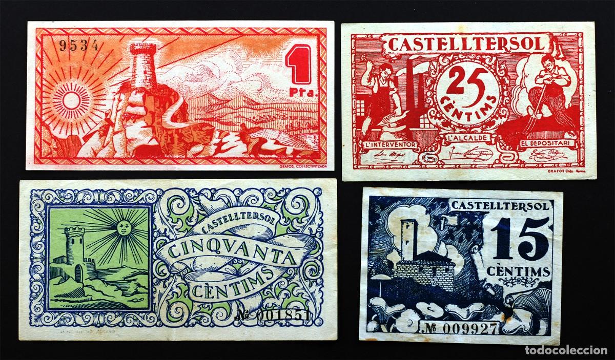 Billetes locales: SC-Spain. Guerra Civil. Serie completa. 1937. Castelltersol (Barcelona) EBC/EBC-