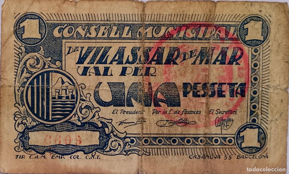 Billetes locales: BILLETE DE 1 PESETA VILLASAR DEL MAR