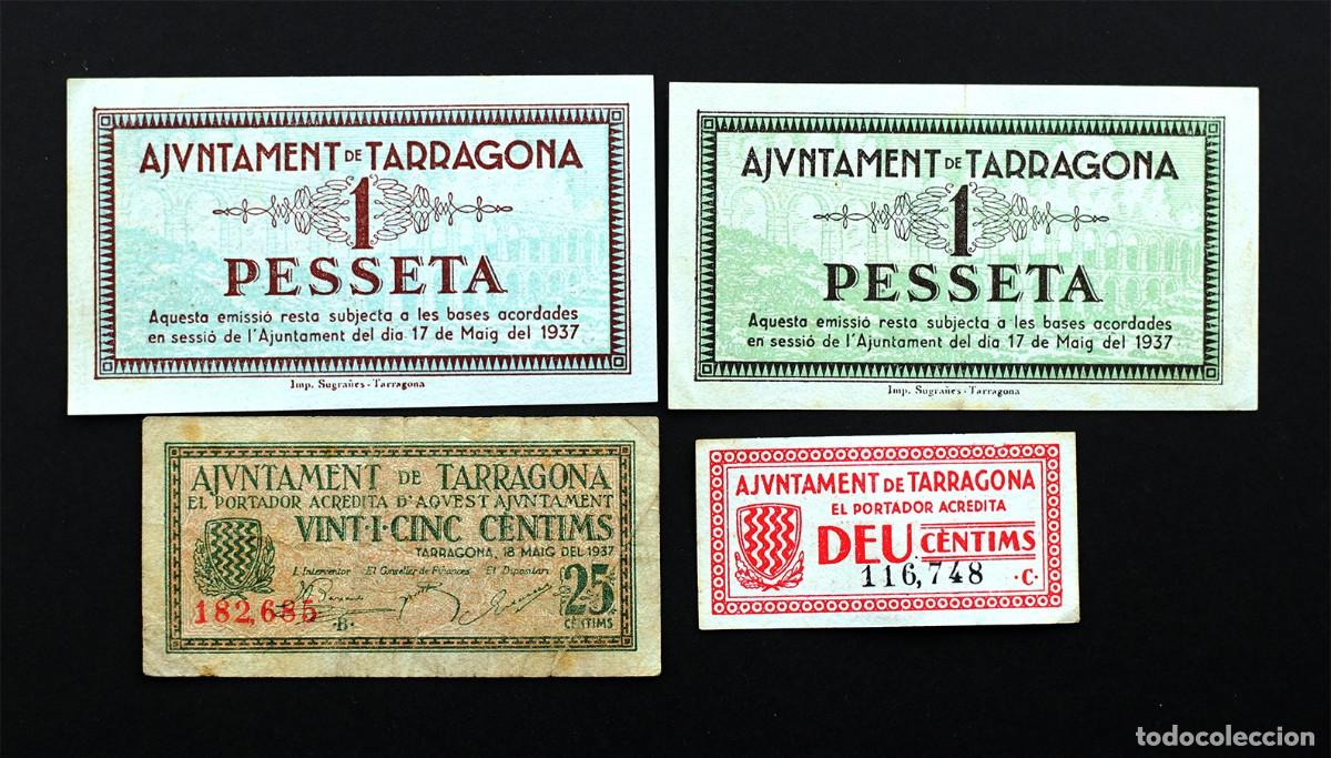 Billetes locales: SC-Spain. Guerra Civil. Serie completa. 1937. Tarragona MBC+/EBC+