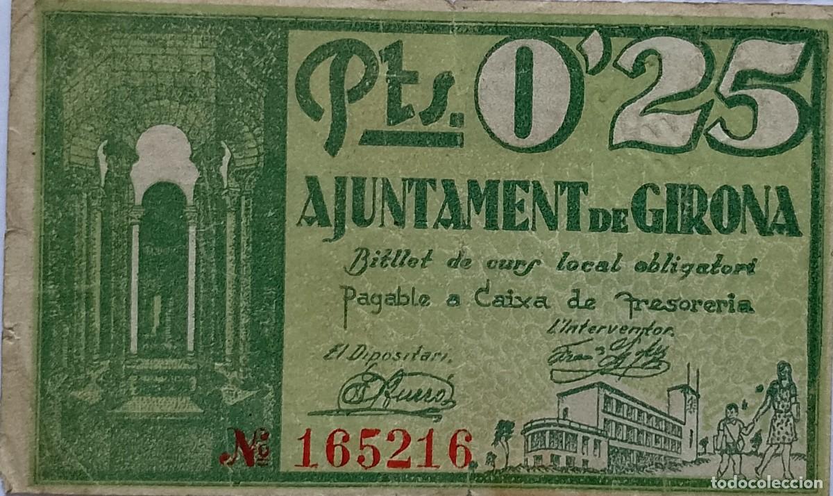 Billetes locales: BILLETE DE 25 CENTIMOS DE GIRONA