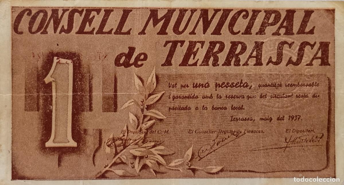 Billetes locales: BILLETE LOCAL DE 1 PESETA TERRASSA 1937 GUERRA CIVL