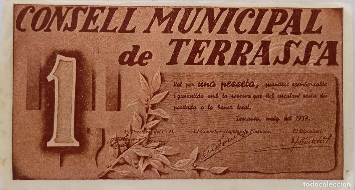 Billetes locales: BILLETE LOCAL DE 1 PESETA TERRASSA 1937 GUERRA CIVL