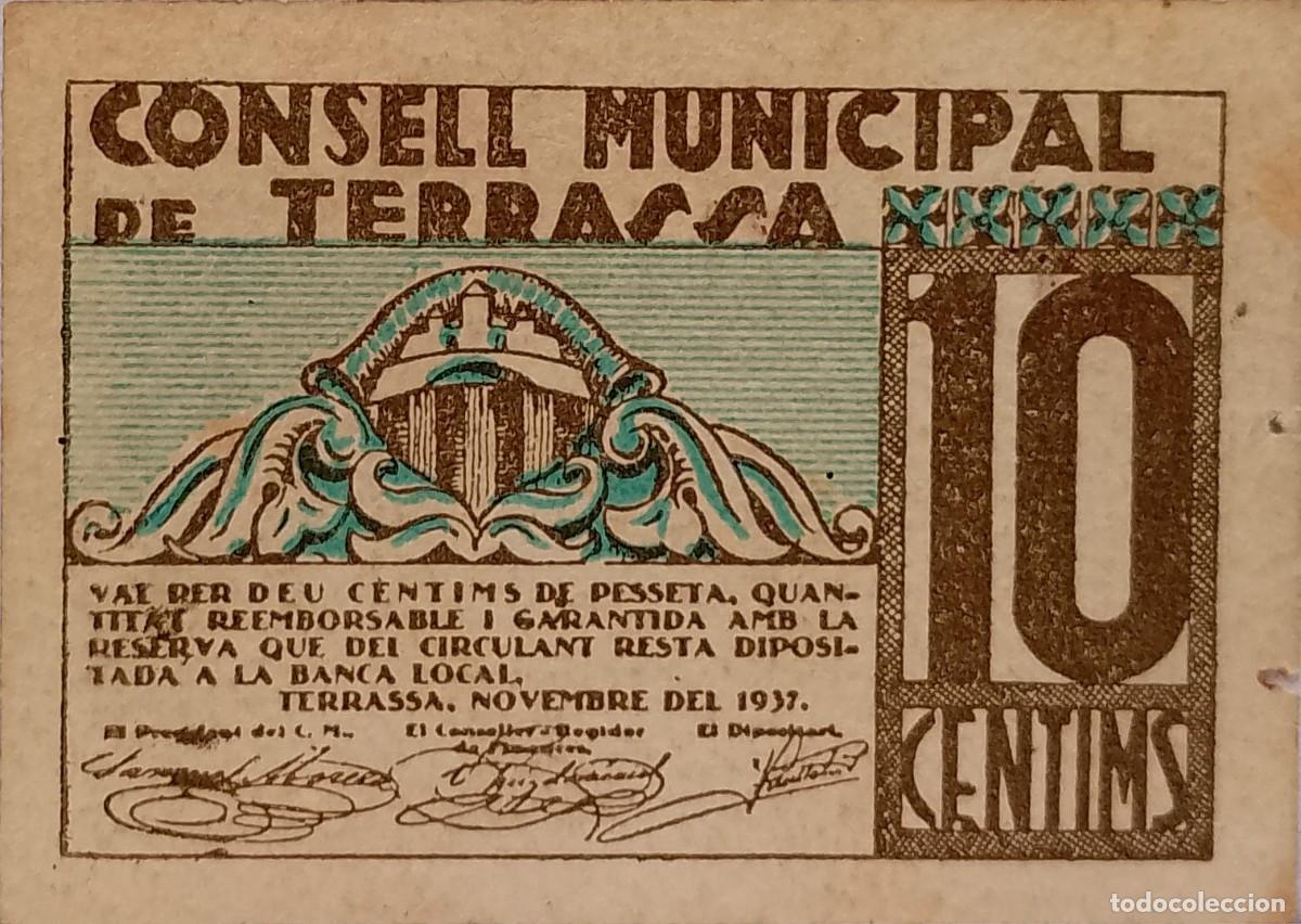 Billetes locales: BILLETE LOCAL DE 10 CENTIMOS TERRASSA 1937 GUERRA CIVL