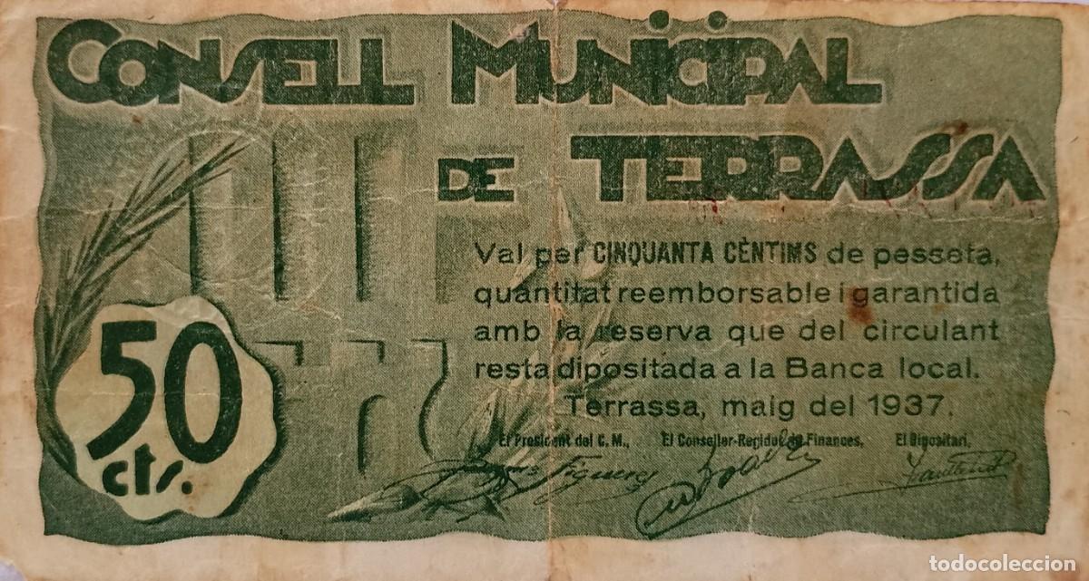 Billetes locales: BILLETE LOCAL DE 50 CENTIMOS TERRASSA 1937 GUERRA CIVL