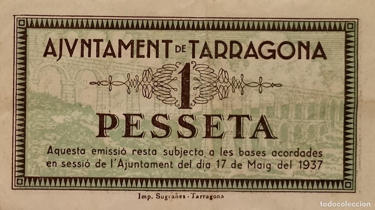 Billetes locales: BILLETE LOCAL DE 1 PESETA TARRAGONA 1937 GUERRA CIVL