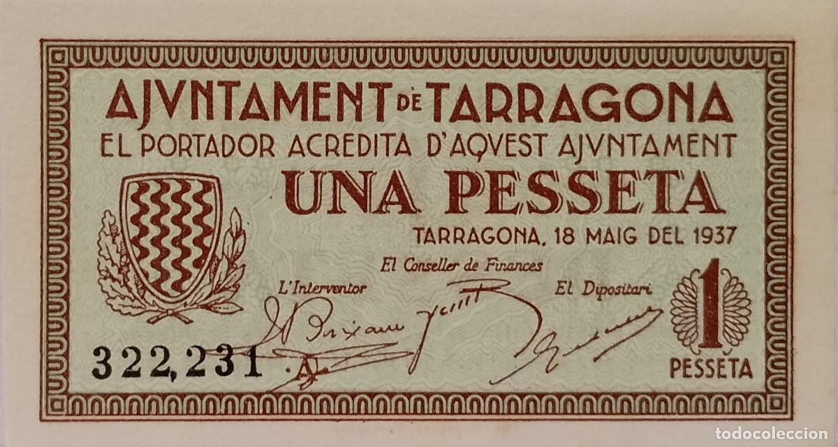 Billetes locales: BILLETE LOCAL DE 1 PESETA TARRAGONA 1937 GUERRA CIVL