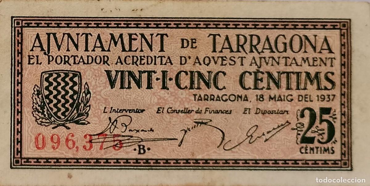 Billetes locales: BILLETE LOCAL DE 1 PESETA TARRAGONA 1937 GUERRA CIVL