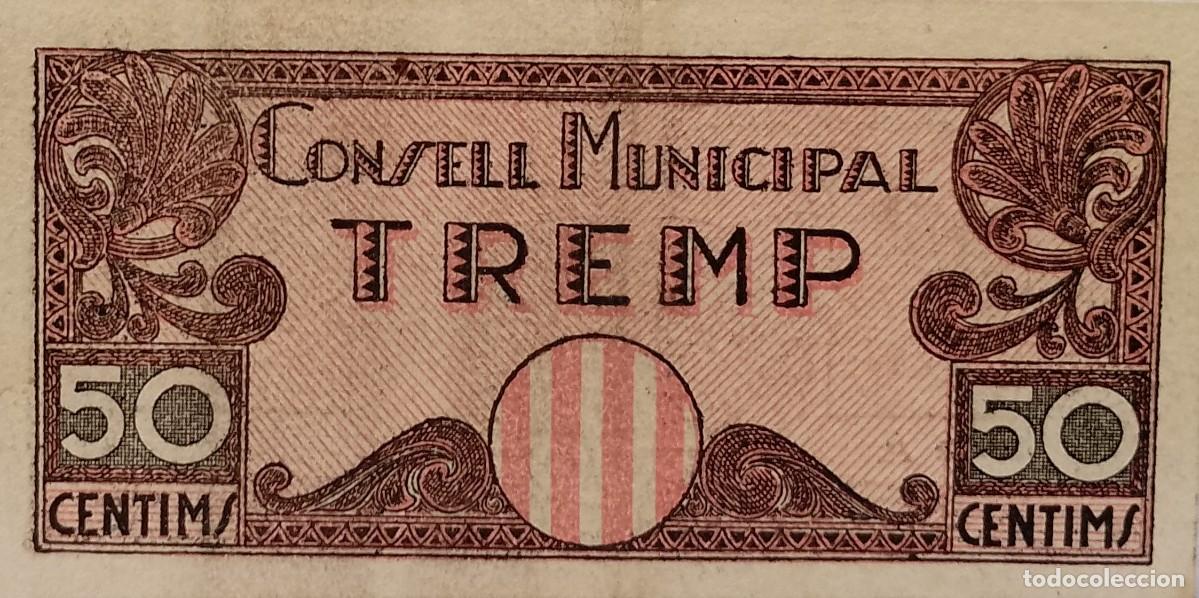 Billetes locales: BILLETE LOCAL DE 50 CENTIMOS TREMP 1937 GUERRA CIVL