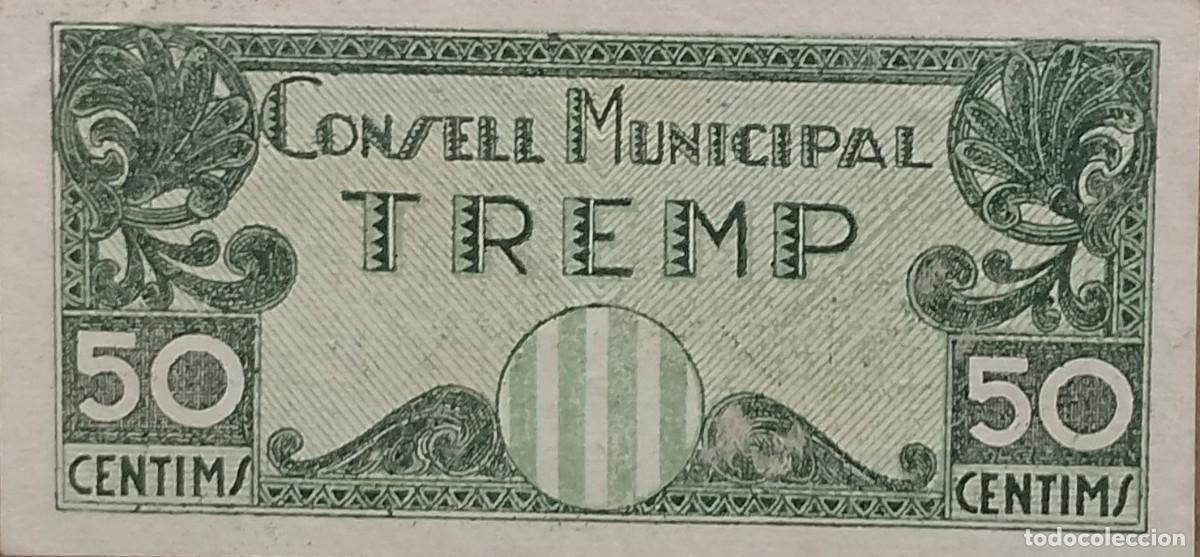 Billetes locales: BILLETE LOCAL DE 50 CENTIMOS TREMP 1937 GUERRA CIVL