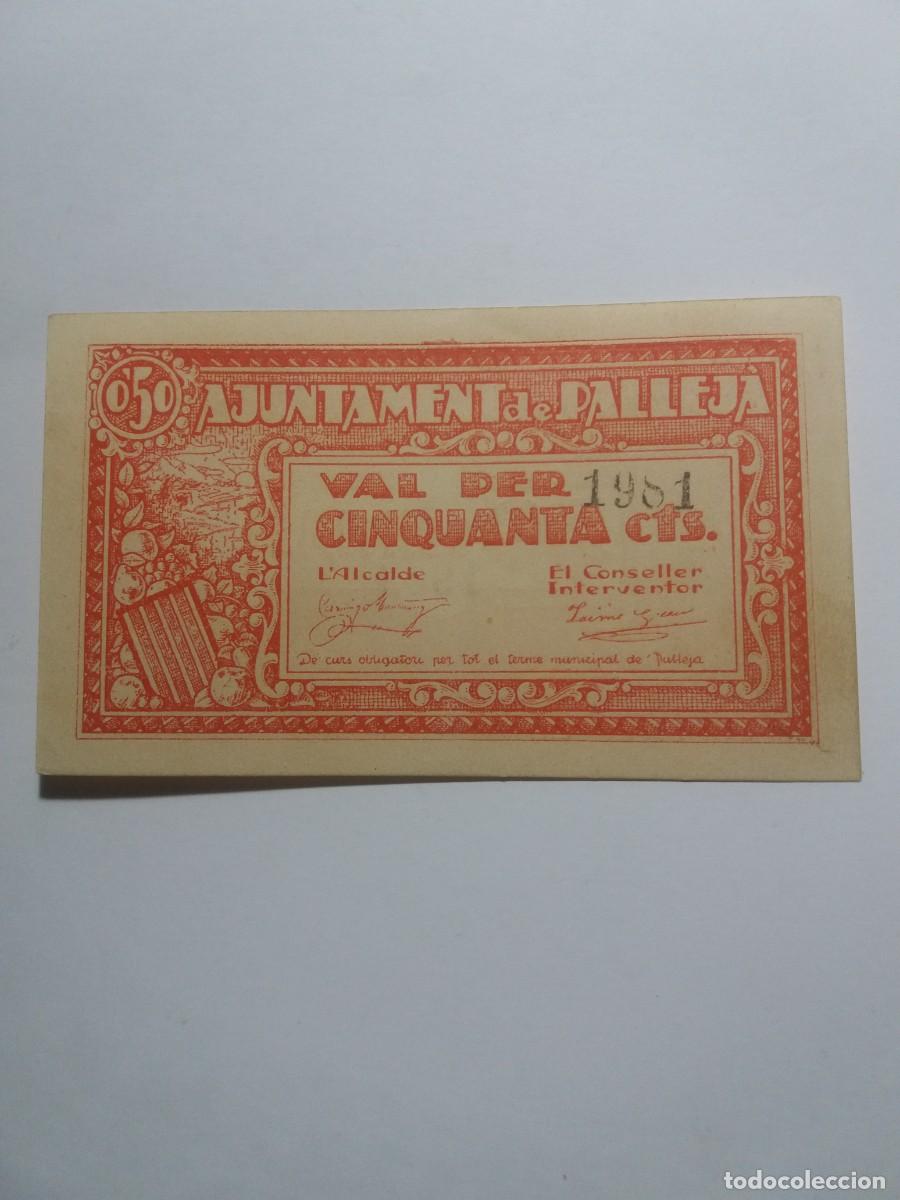 Local Banknotes: Billete 50 C&egrave;ntims Ajuntament PALLEJ&Agrave;