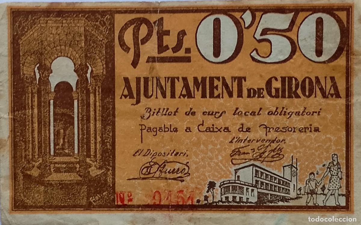 Billetes locales: BILLETE LOCAL DE 50 CENTIMOS GIRONA 1937 GUERRA CIVL