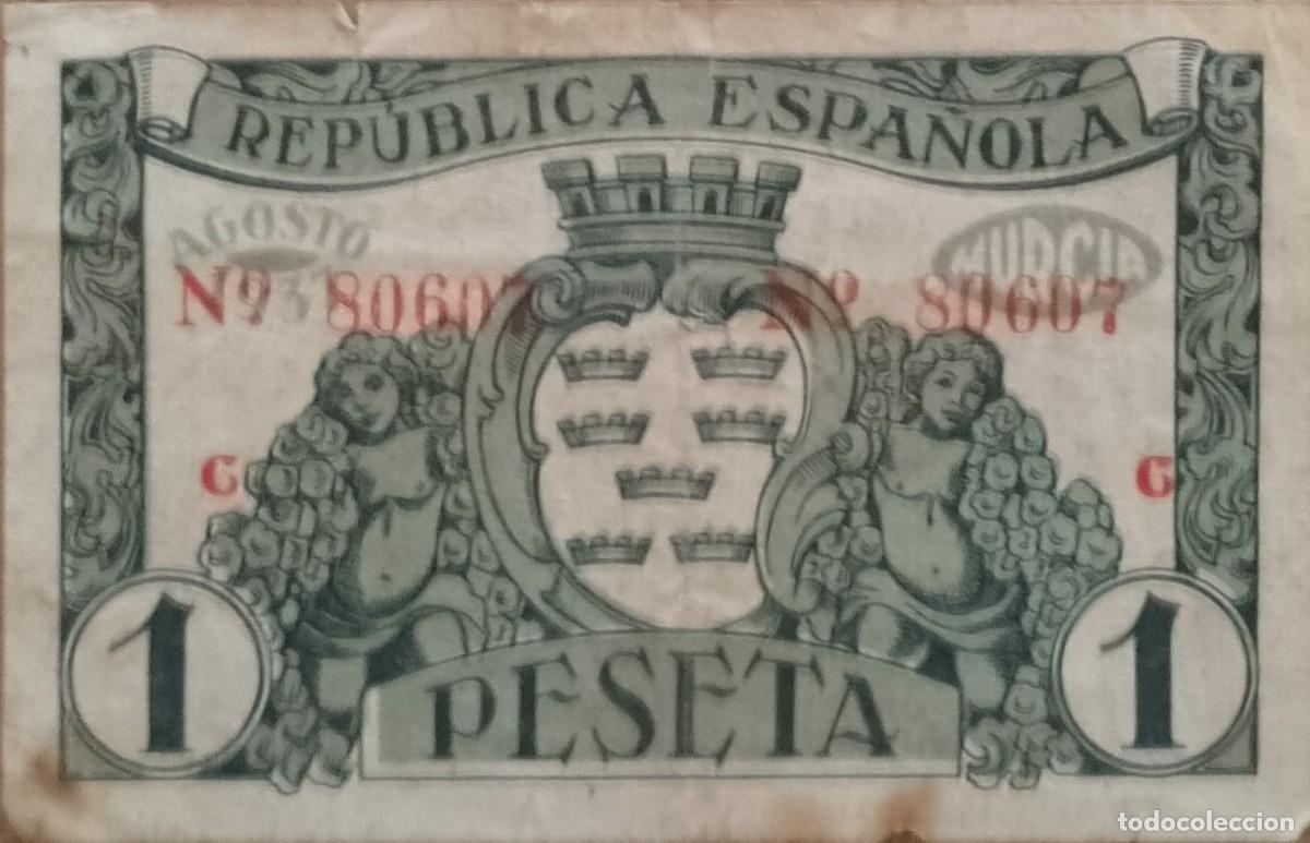 Billetes locales: BILLETE LOCAL DE 1 PESETA MURCIA 1937 GUERRA CIVL