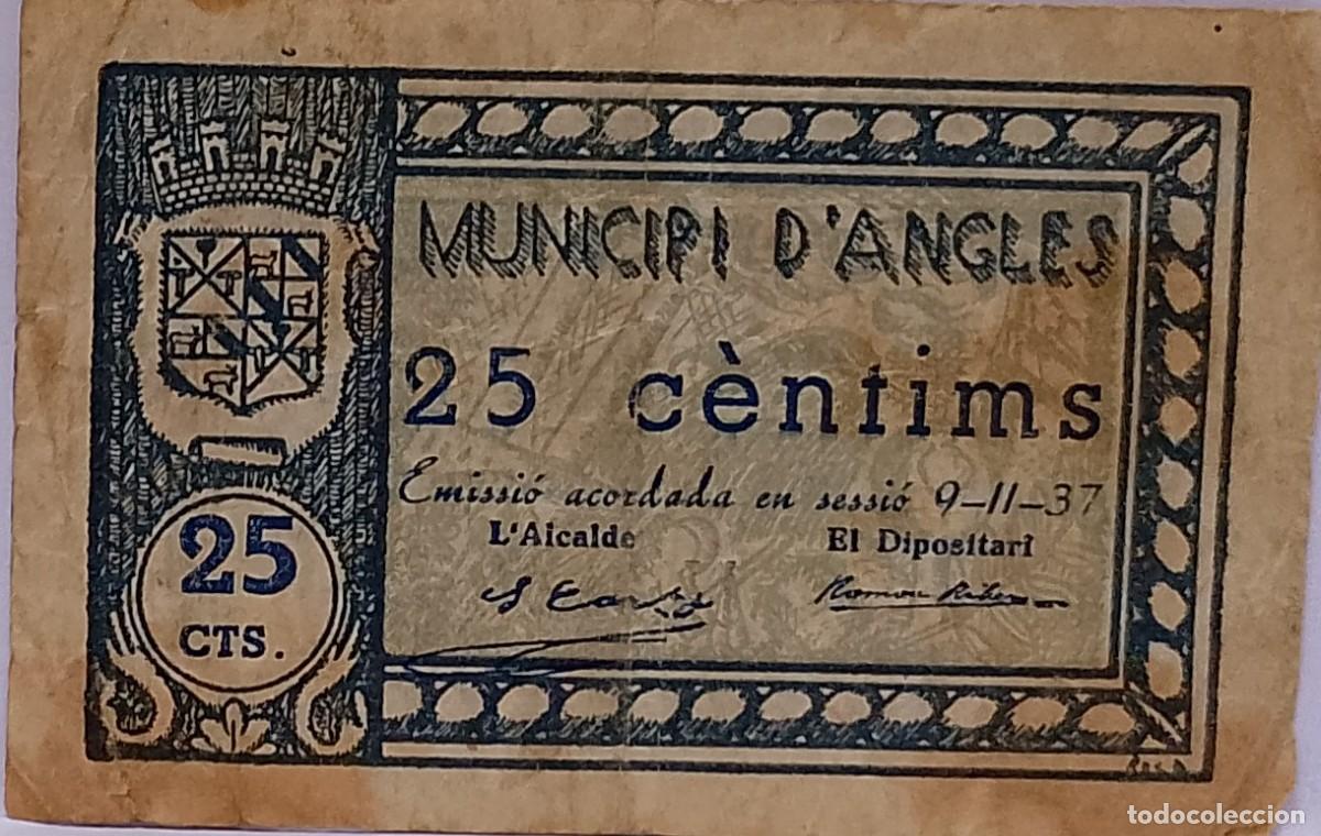 Billetes locales: BILLETE LOCAL DE 25 CENTIMOS DE VALLS 1937 GUERRA CIVL