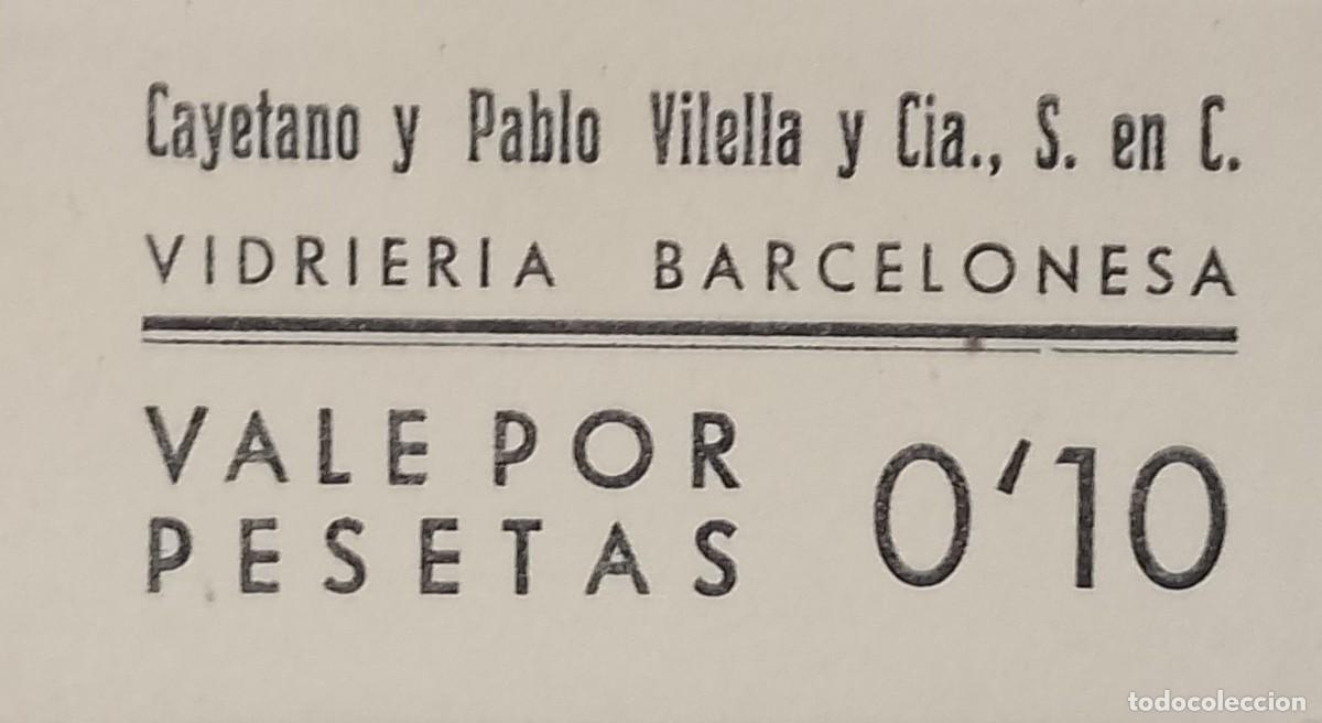 Billetes locales: BILLETE LOCAL DE 10 CENTIMOS VIDRIERA BARCELONESA 1937 GUERRA CIVL