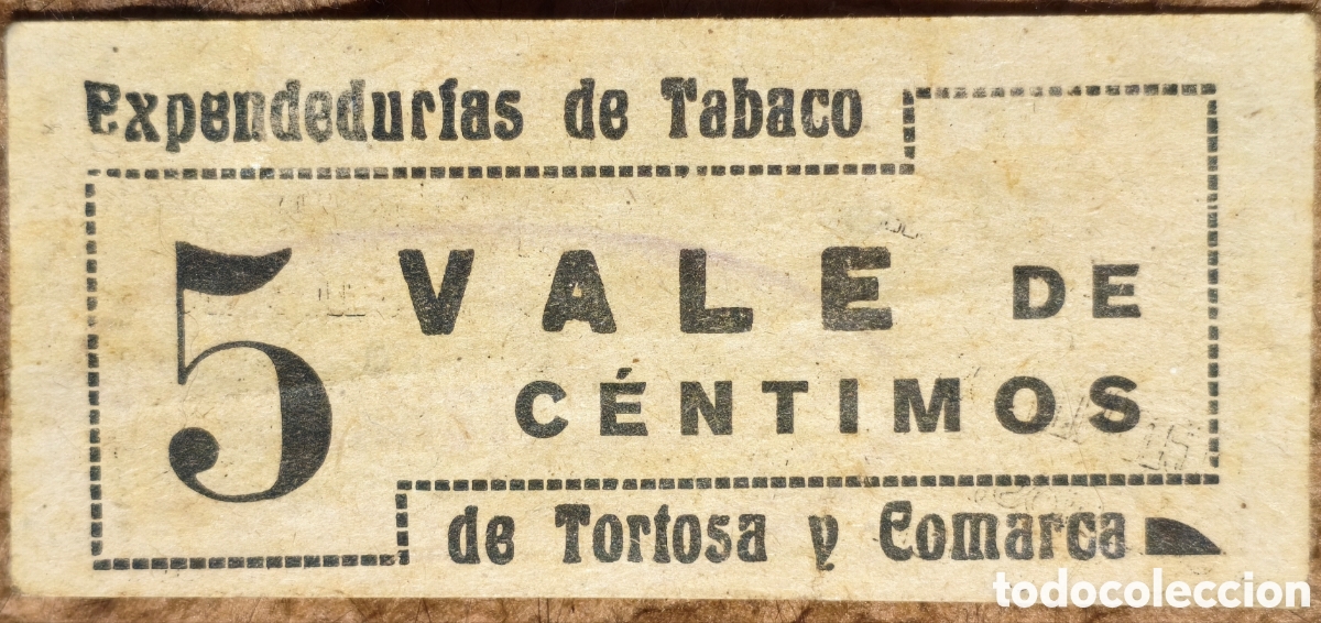 Billetes locales: AL2786 - Expendedurias de tabaco - Tortosa (Tarragona) - 5 c&eacute;ntimos