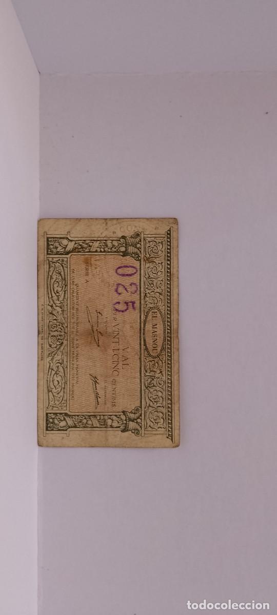 Billetes locales: BILLETE LOCAL DE 25 CENTIMOS EL MASNOU 1937 GUERRA CIVL