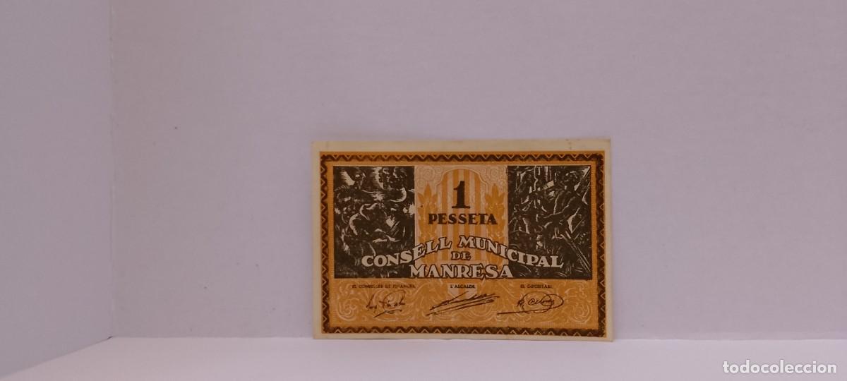 Billetes locales: BILLETE LOCAL DE 1 PESETA MANRESA 1937 GUERRA CIVL