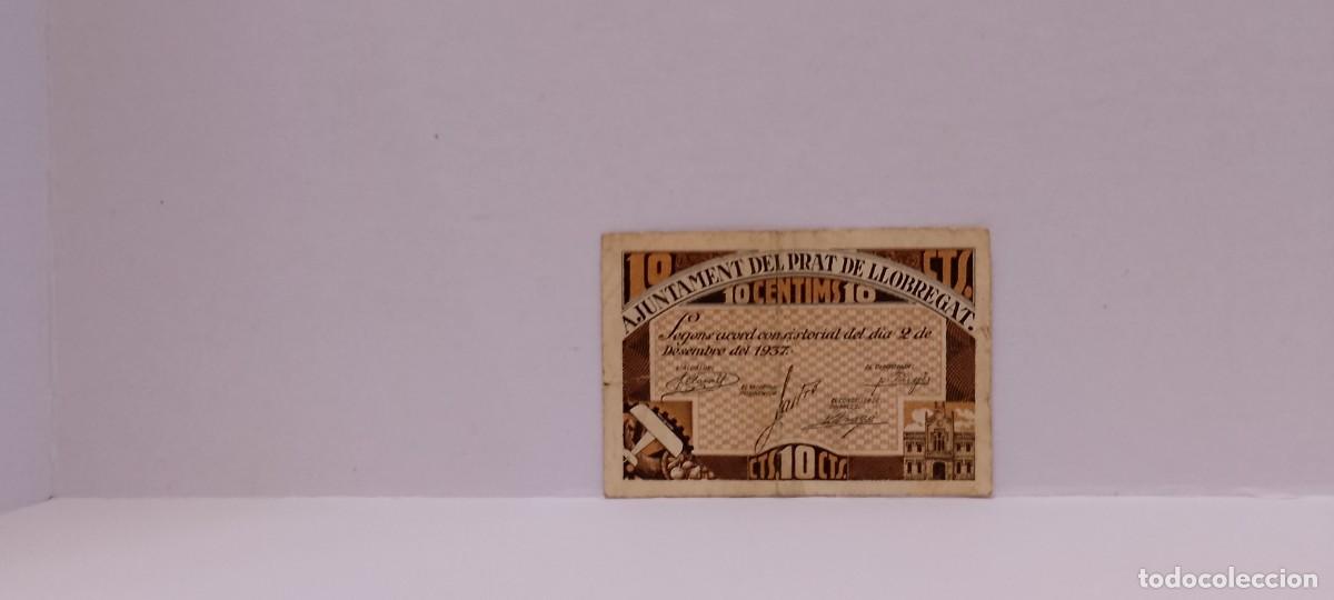 Billetes locales: BILLETE LOCAL DE 10 CENTIMOS PRAT DE LLOBREGAT 1937 GUERRA CIVL