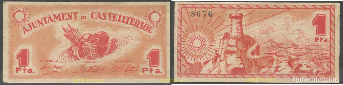Billetes locales: 7969 ESPA&Ntilde;A. Emisiones locales republicanas 1937 AJUNTAMENT DE CASTELLTERSOL 1 PESSETA 1937