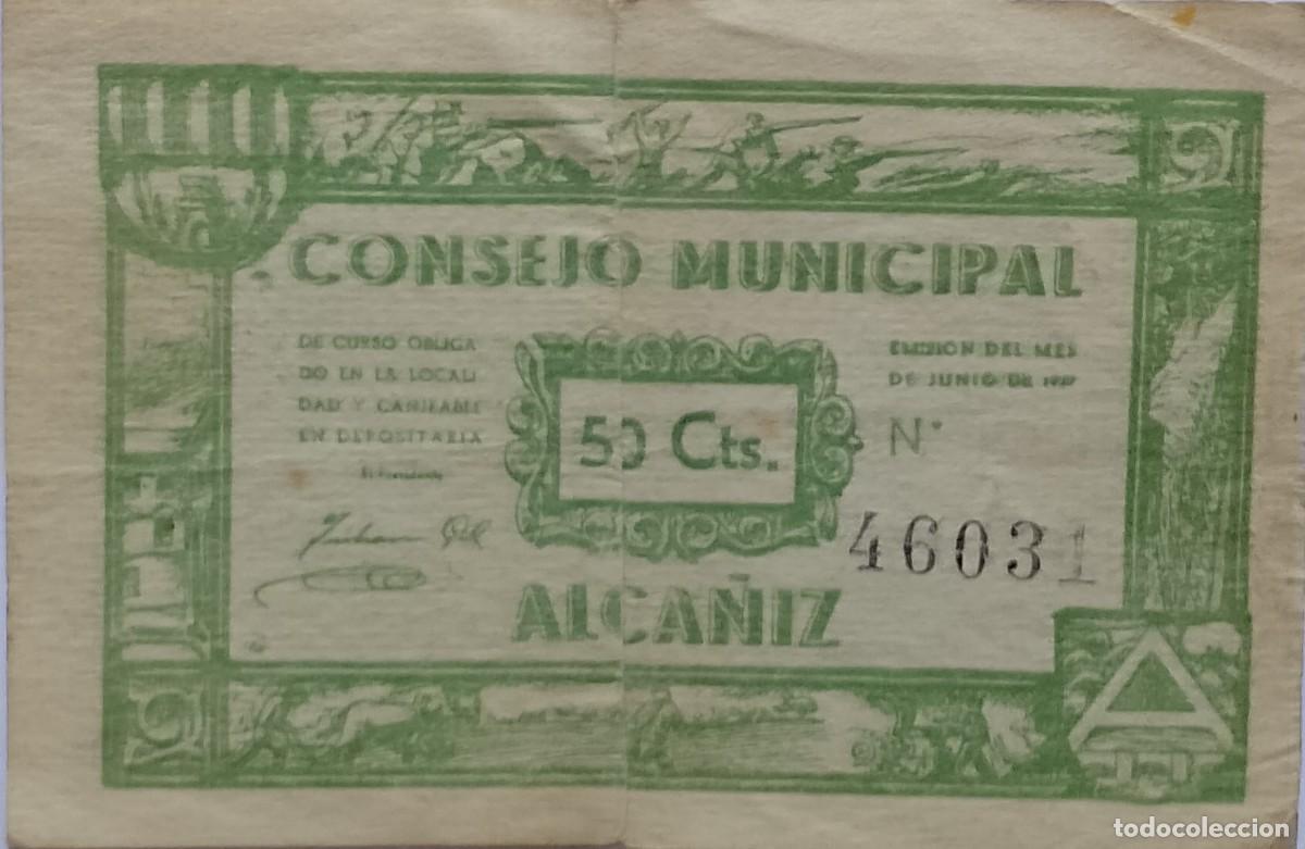 Billetes locales: BILLETE LOCAL DE 5O CENTNTIMOS ALCA&Ntilde;IZ 1937 GUERRA CIVL