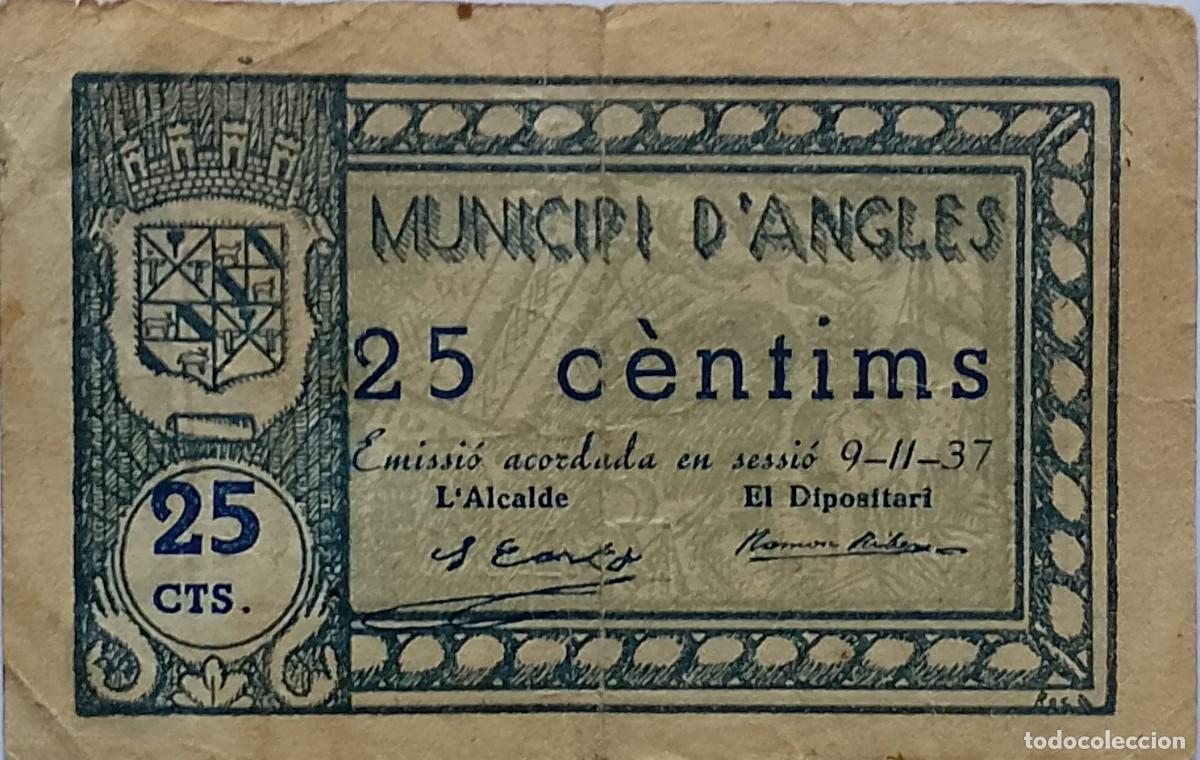 Billetes locales: BILLETE LOCAL DE 25 CENTNTIMOS ALCA&Ntilde;IZ 1937 GUERRA CIVL
