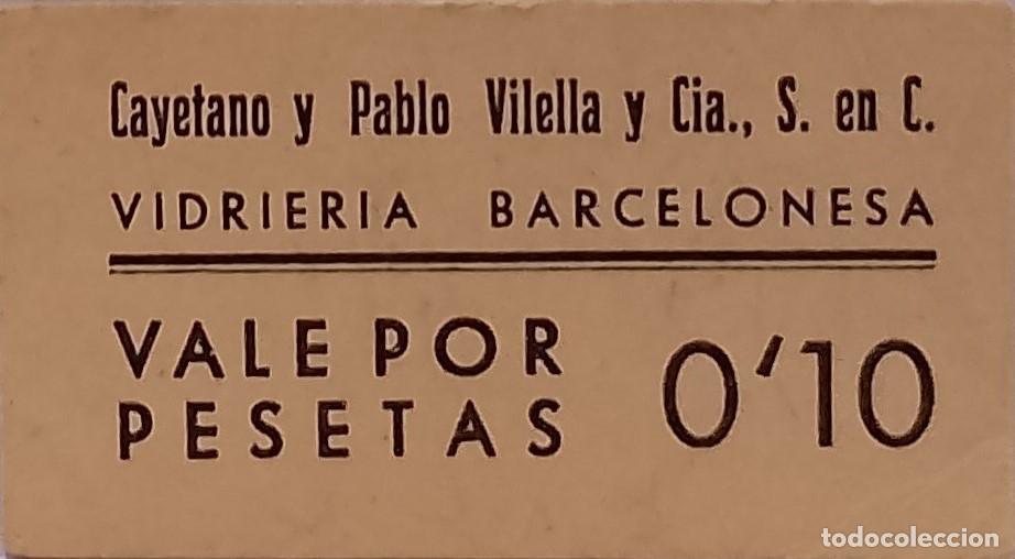 Billetes locales: BILLETE LOCAL DE 10 CENTIMOS VIDRIERA BARCELONESA 1937 GUERRA CIVL
