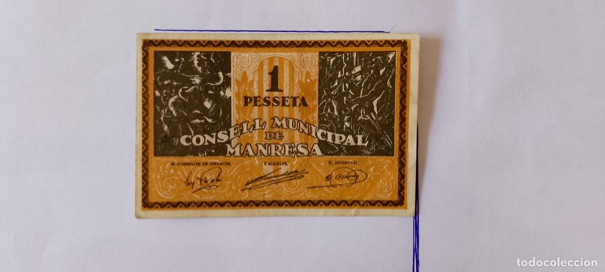 Billetes locales: BILLETE LOCAL DE 1 PESETA MANRESA 1937 GUERRA CIVL