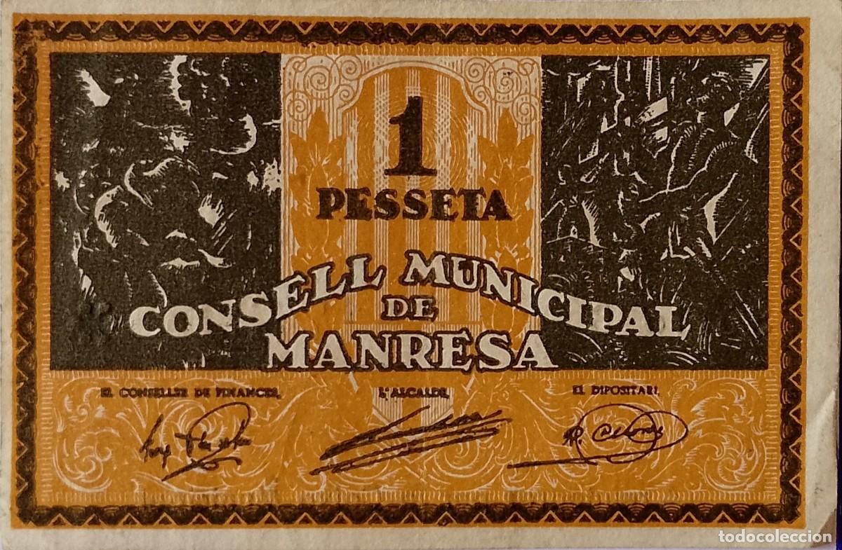 Billetes locales: BILLETE LOCAL DE 1 PESETA MANRESA 1937 GUERRA CIVL