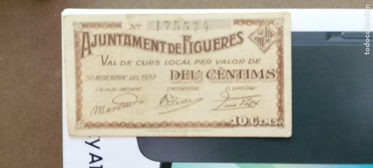 Billetes locales: BILLETE LOCAL DE 10 CENTIMOS FIGUERES 1937 GUERRA CIVL