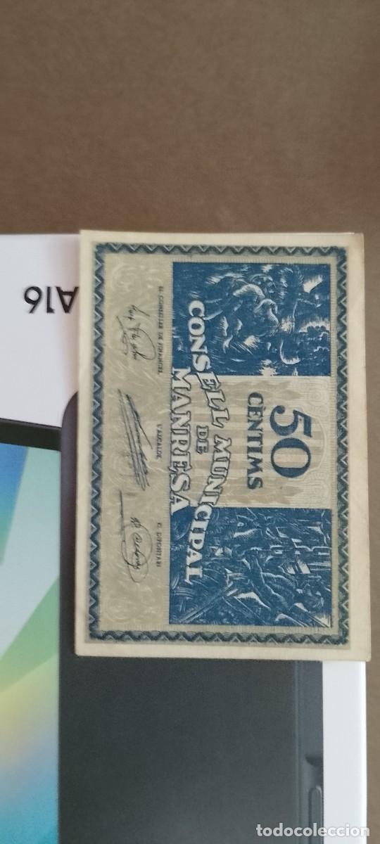 Billetes locales: BILLETE LOCAL DE 50 CENTIMOS MANRESA1937 GUERRA CIVL