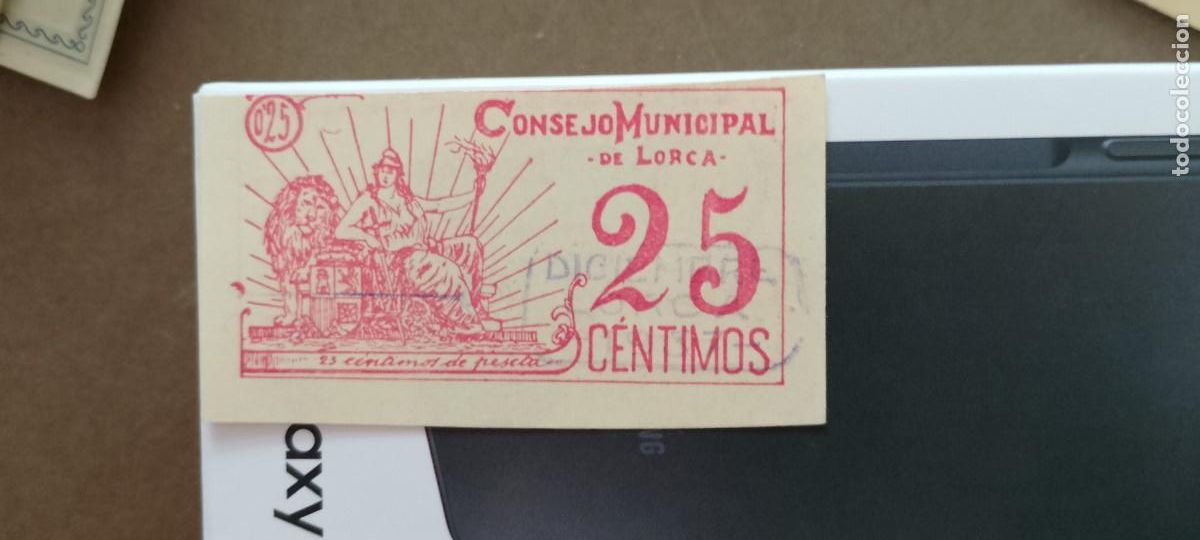 Billetes locales: BILLETE LOCAL DE 25 CENTIMOS LORCA 1937 GUERRA CIVL