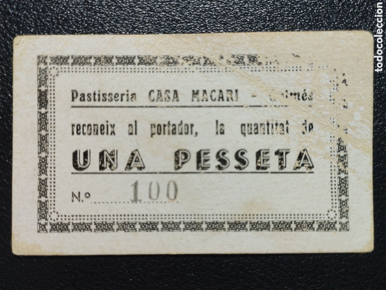 Billetes locales: Lleida - Pastisseria Casa Macari n&uacute;mero (100)