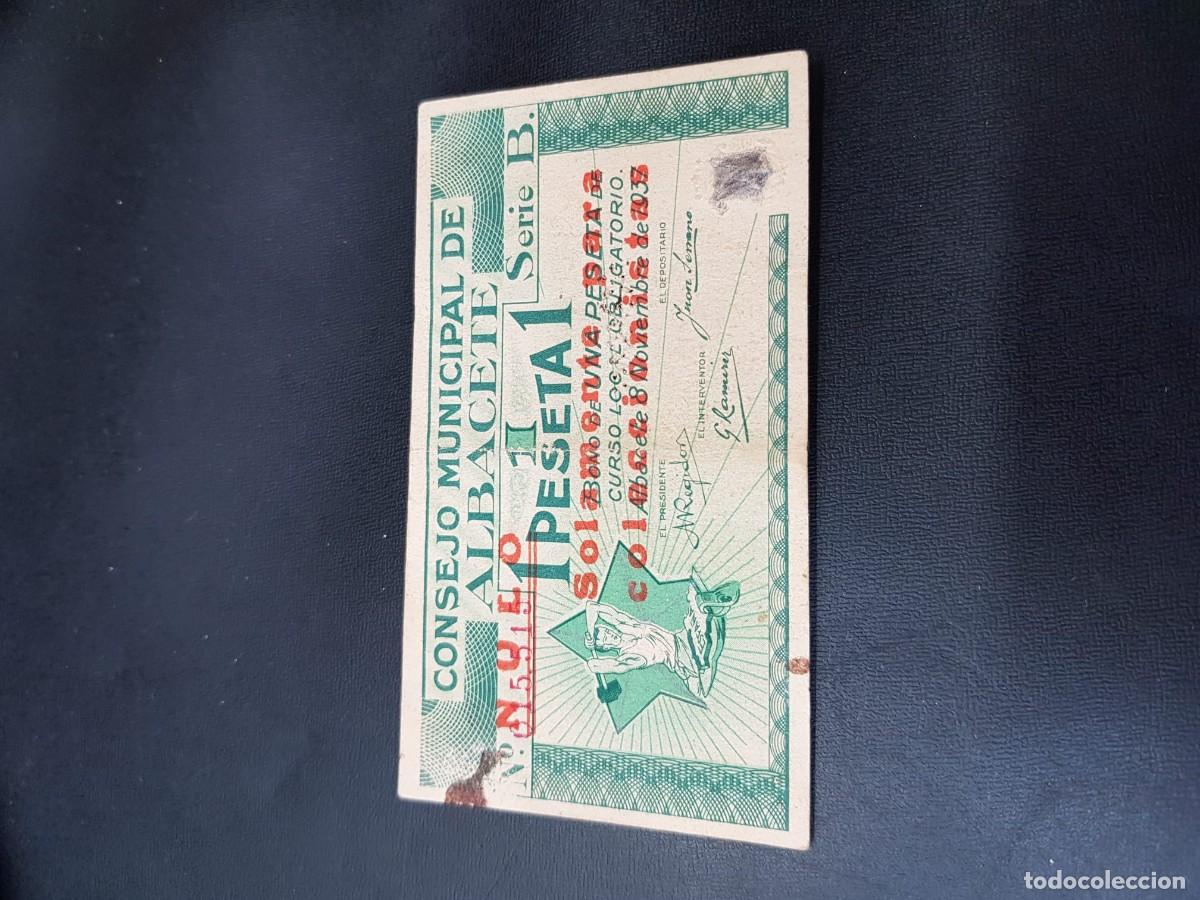 Billetes locales: CONSEJO MUNICIPAL DE ALBACETE-1 PESETA-8 DE NOVIEMBRE DE 1937