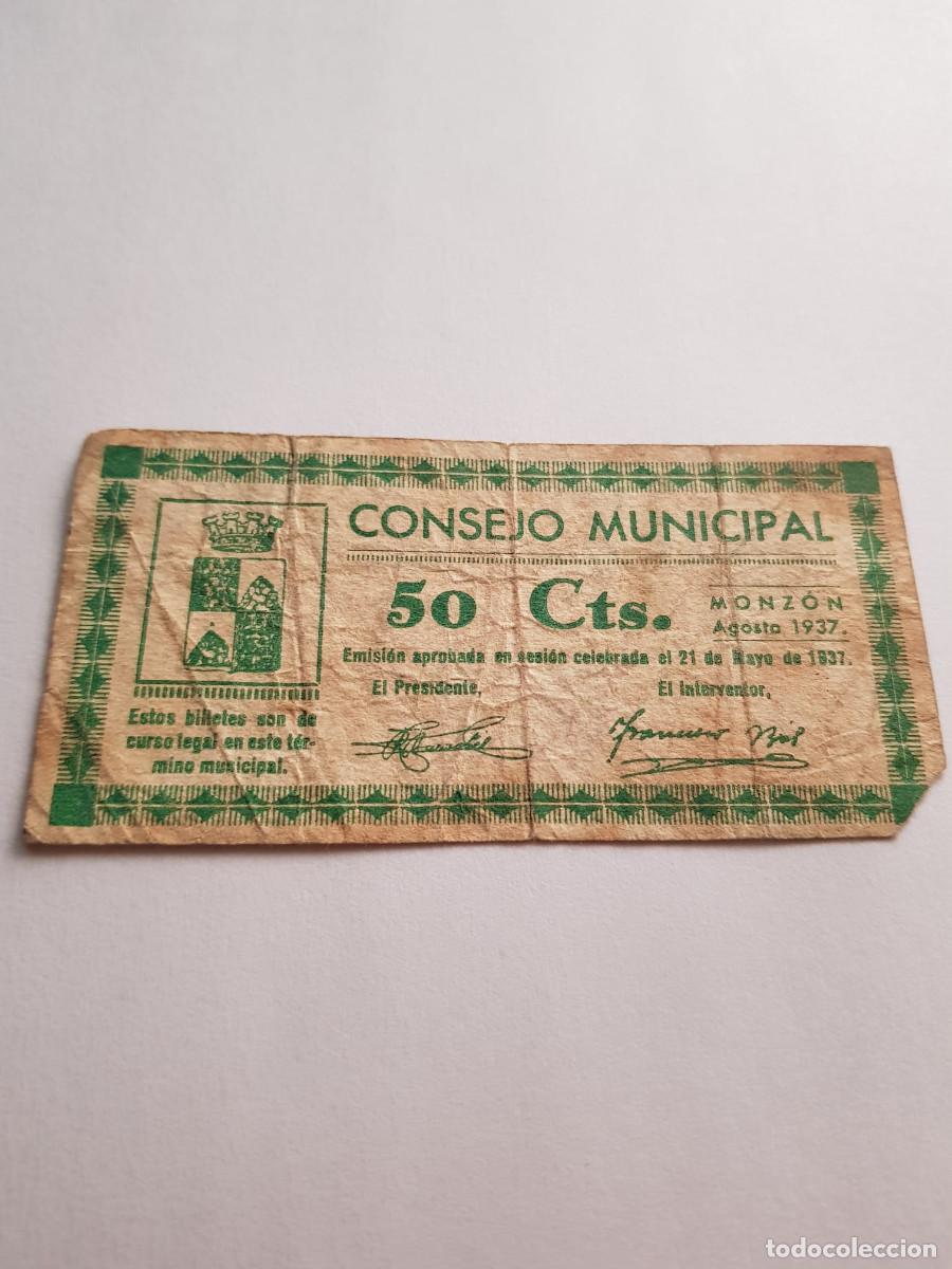 Banconote locali: CONSEJO MUNICIPAL-MONZON-50 CENTIMOS-AGOSTO 1937