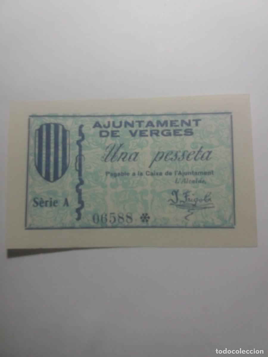 Banconote locali: Billete 1 Pesseta Ajuntament VERGES