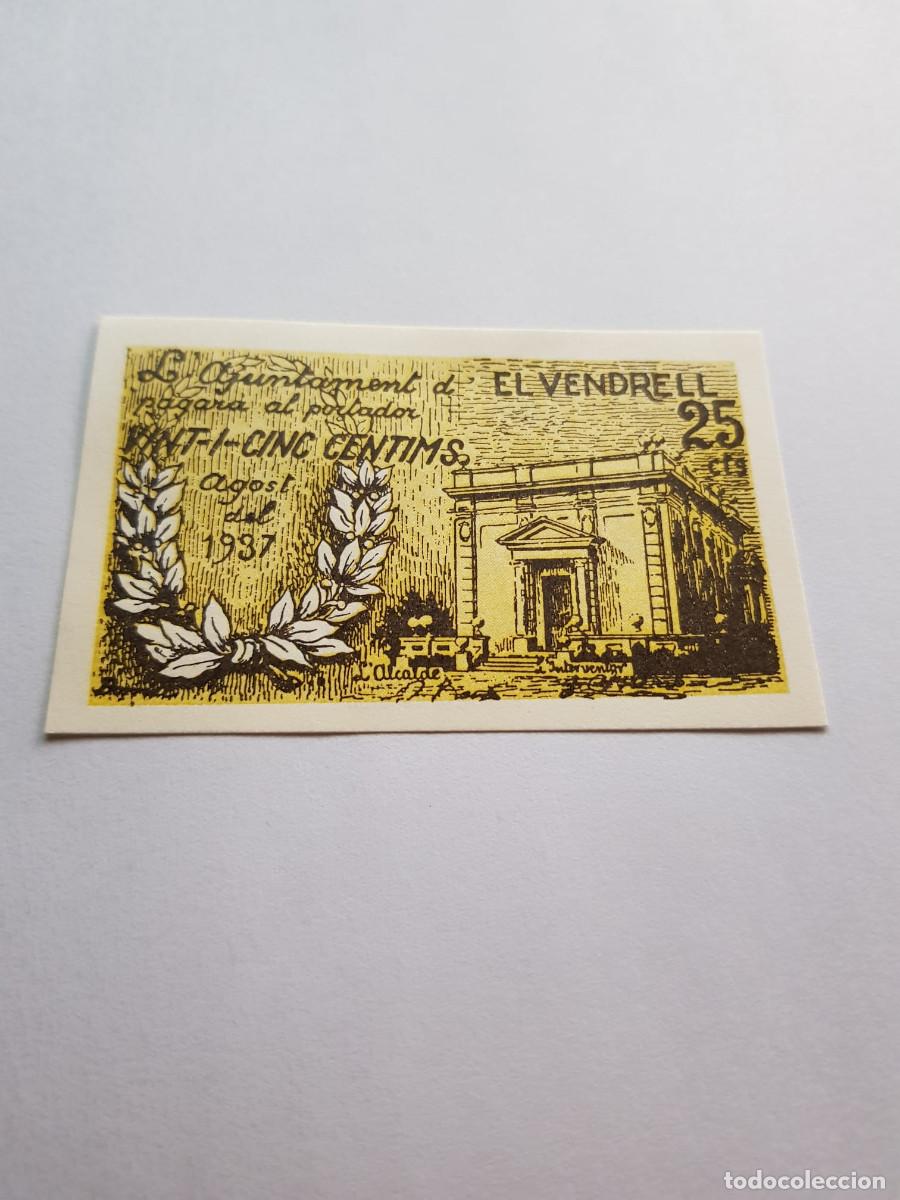 Banconote locali: AYUNTAMIENTO DE EL VENDRELL-25 CENTIMOS-AGOSTO 1937