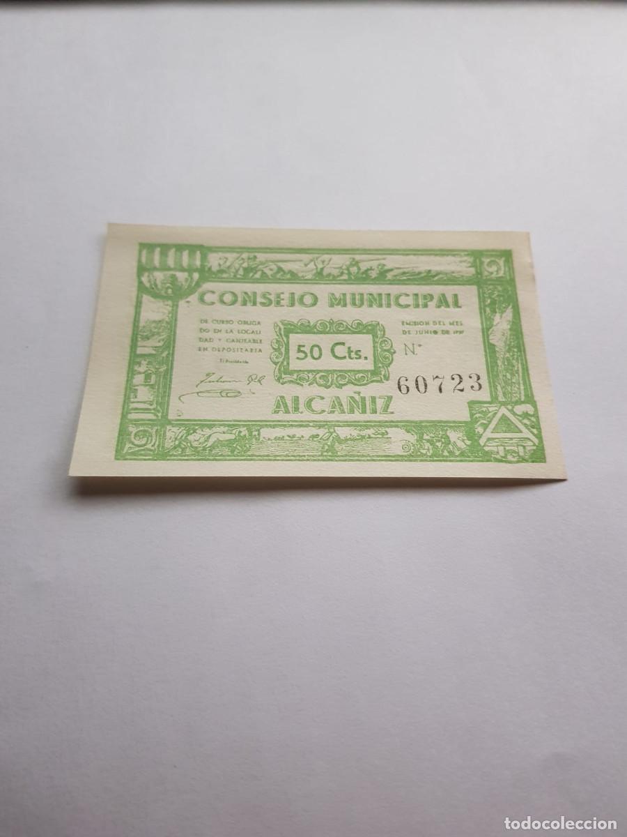 Billetes locales: CONSEJO MUNICIPAL ALCA&Ntilde;IZ-50 CENTIMOS- JUNIO 1937