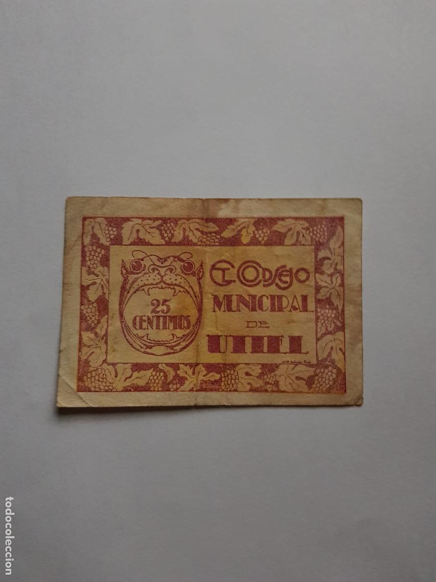 Billetes locales: MUNICIPAL DE UTIEL- 25 CENTIMOS