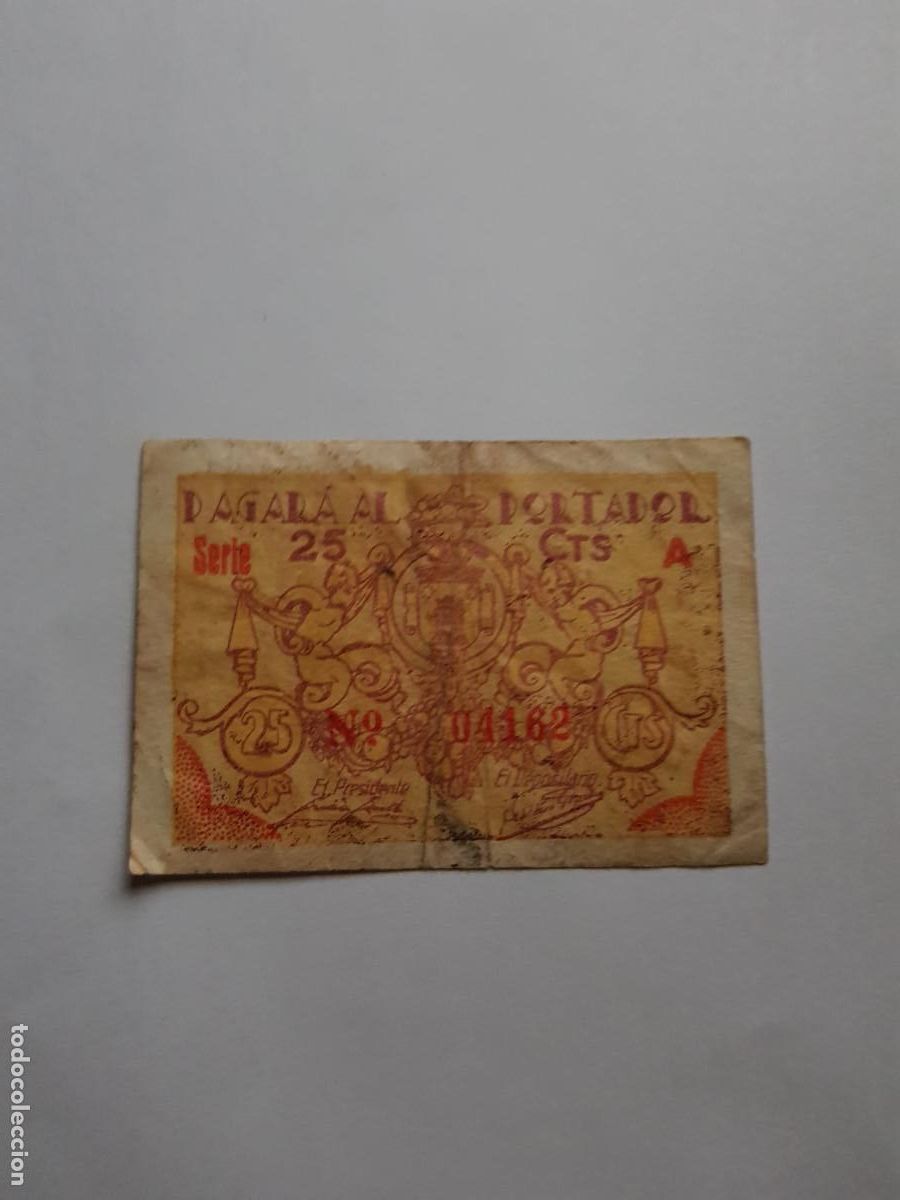 Billetes locales: MUNICIPAL DE UTIEL- 25 CENTIMOS - Foto 2