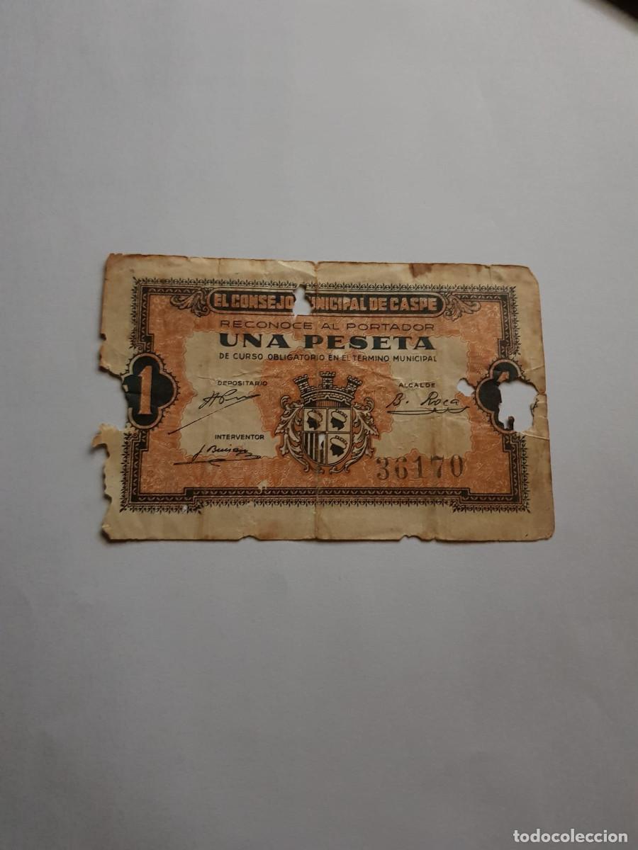 Billetes locales: CONSEJO MUNICIPAL DE CASPE-1 PESETA