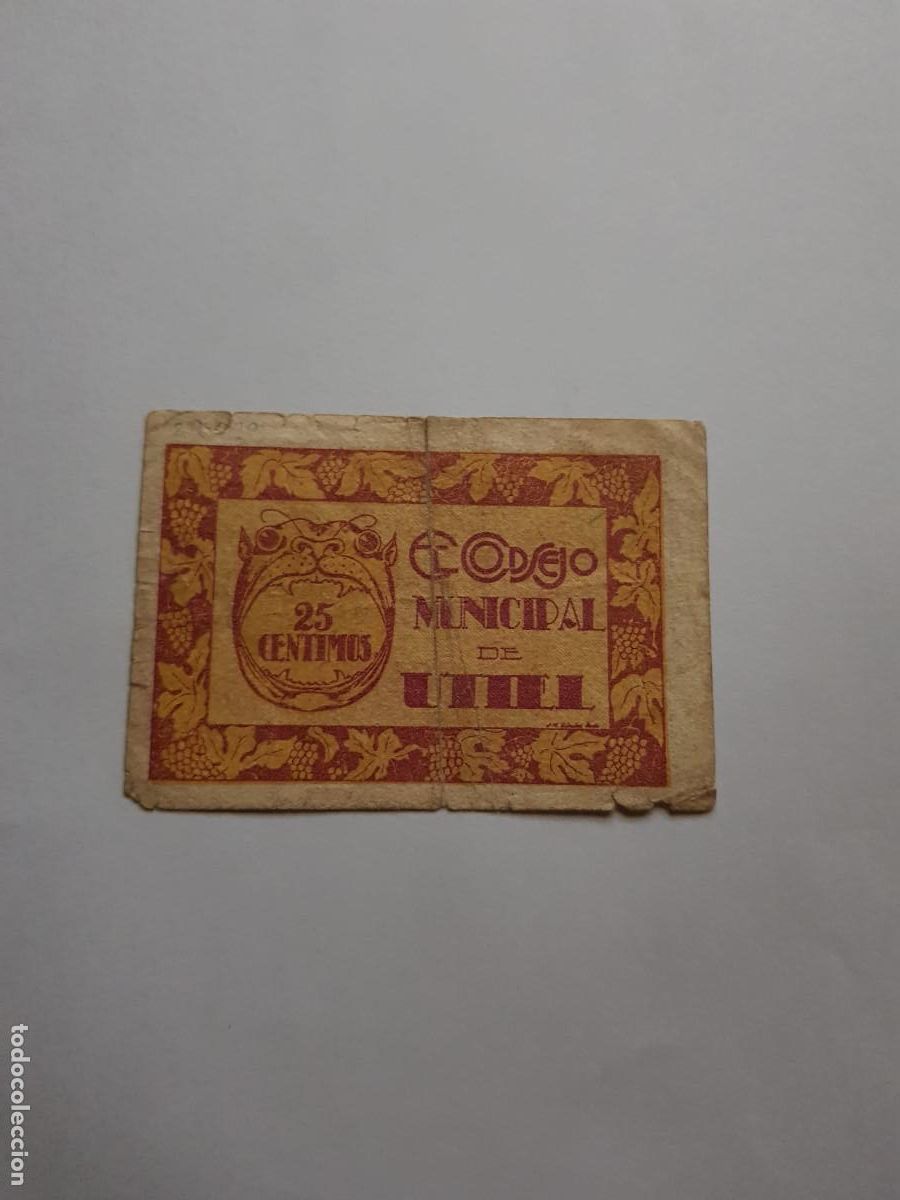 Billetes locales: MUNICIPAL DE UTIEL- 25 CENTIMOS