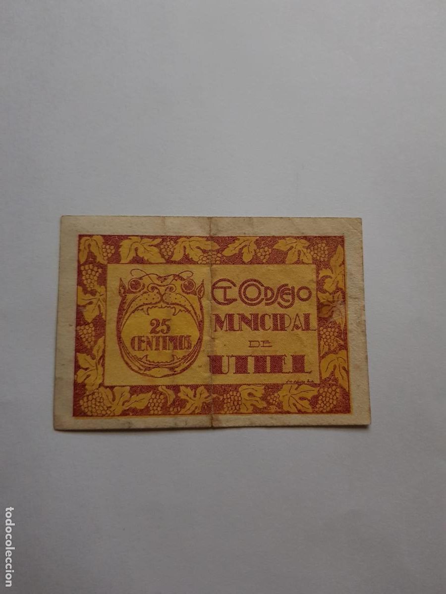 Billetes locales: MUNICIPAL DE UTIEL- 25 CENTIMOS