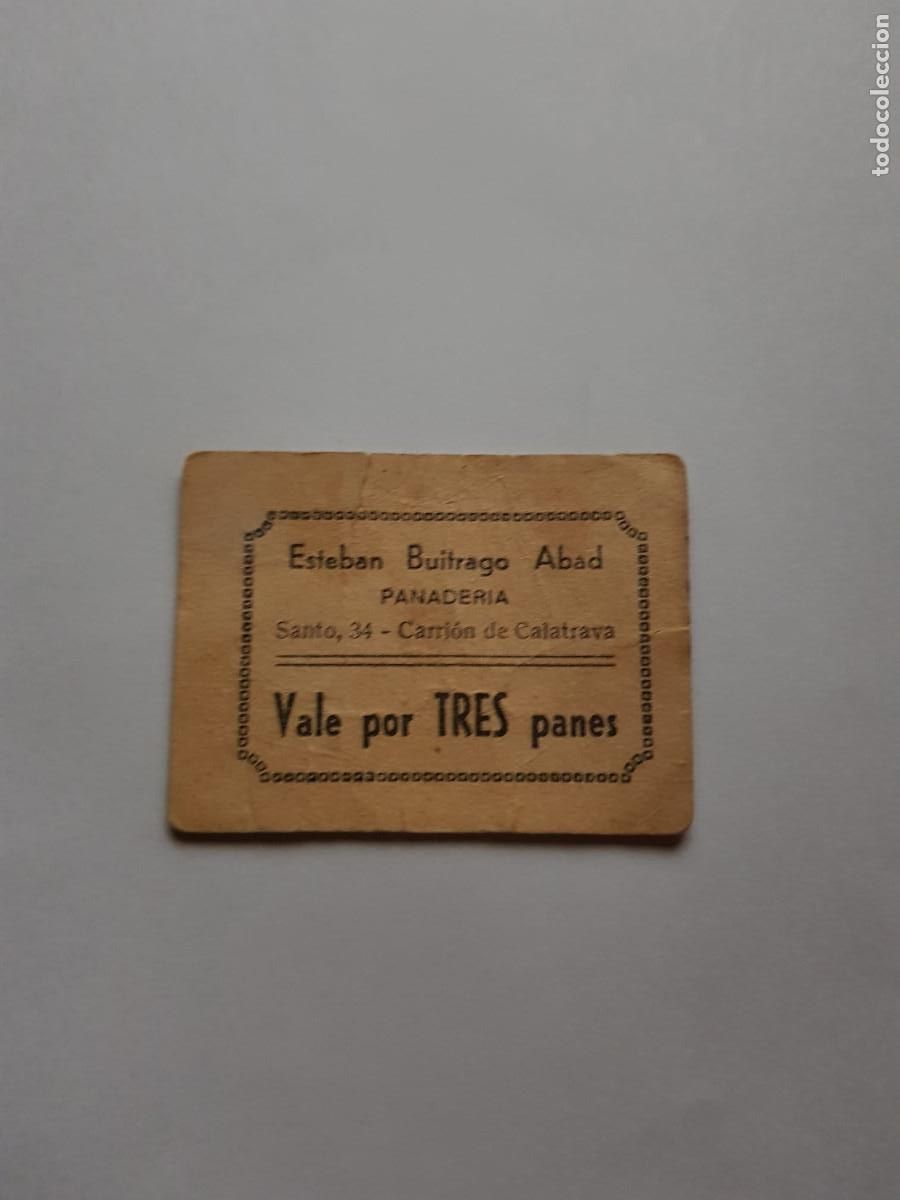 Billetes locales: PANADERIA ESTEBAN BUITRAGO ABAD-CARRION DE CALATRAVA-VALE POR 3 PANES