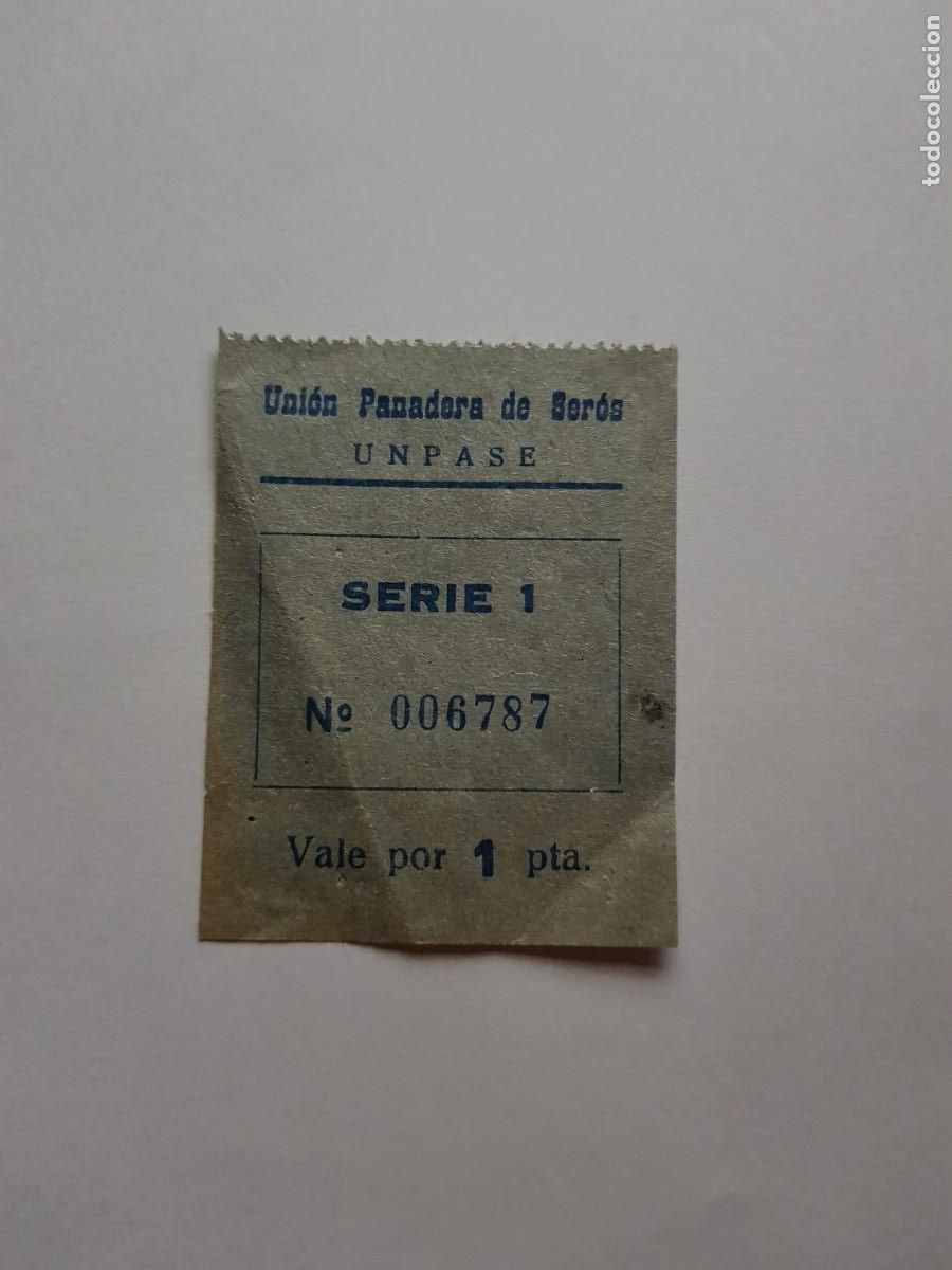 Billetes locales: UNION PANADERA DE SEROS-1 PESTA