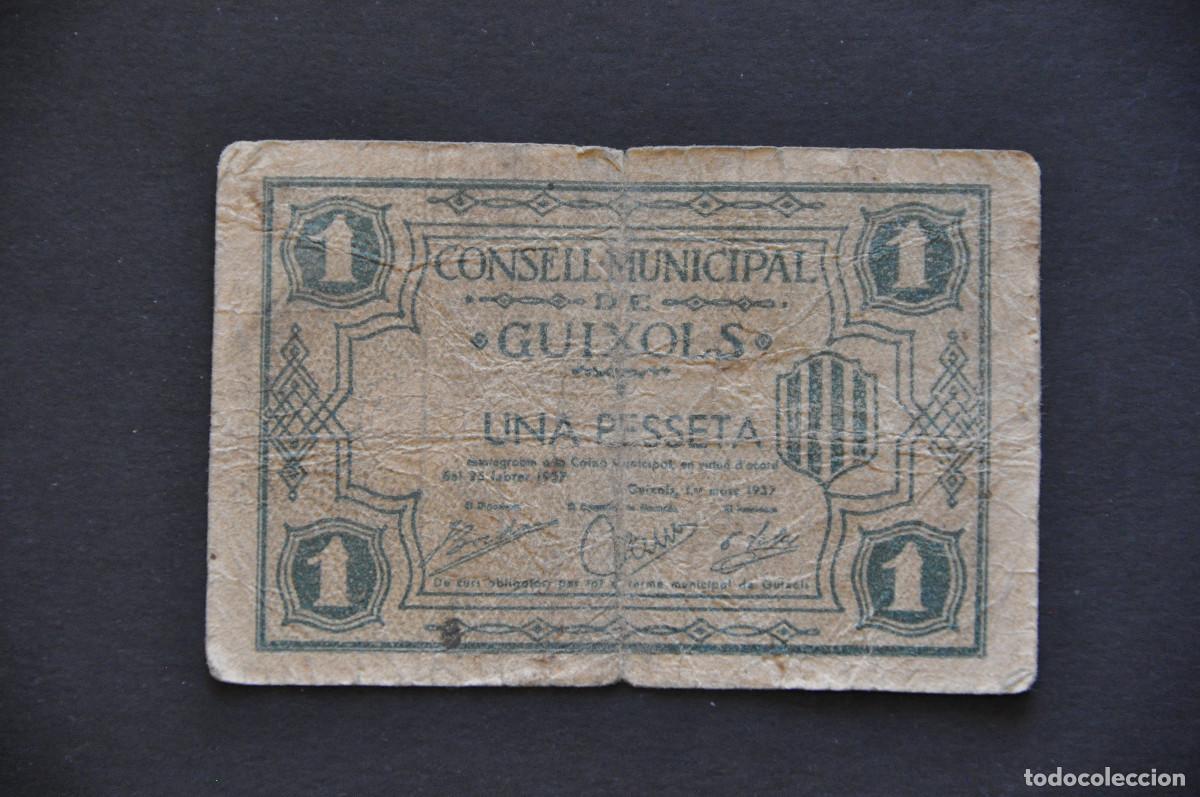 Billetes locales: CONSELL MUNICIPAL DE GUIXOLS - UNA PESSETA 1937