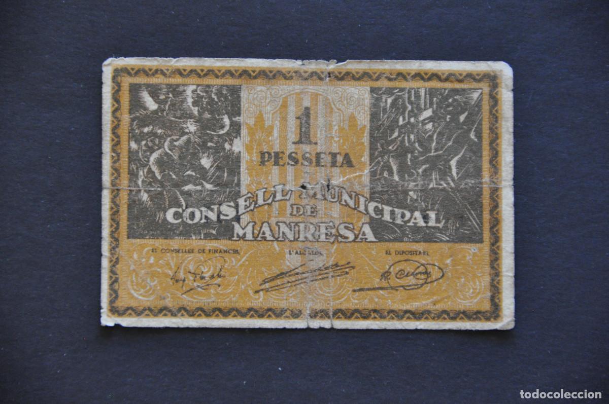 Billetes locales: CONSELL MUNICIPAL DE MANRESA - 1 PESSETA