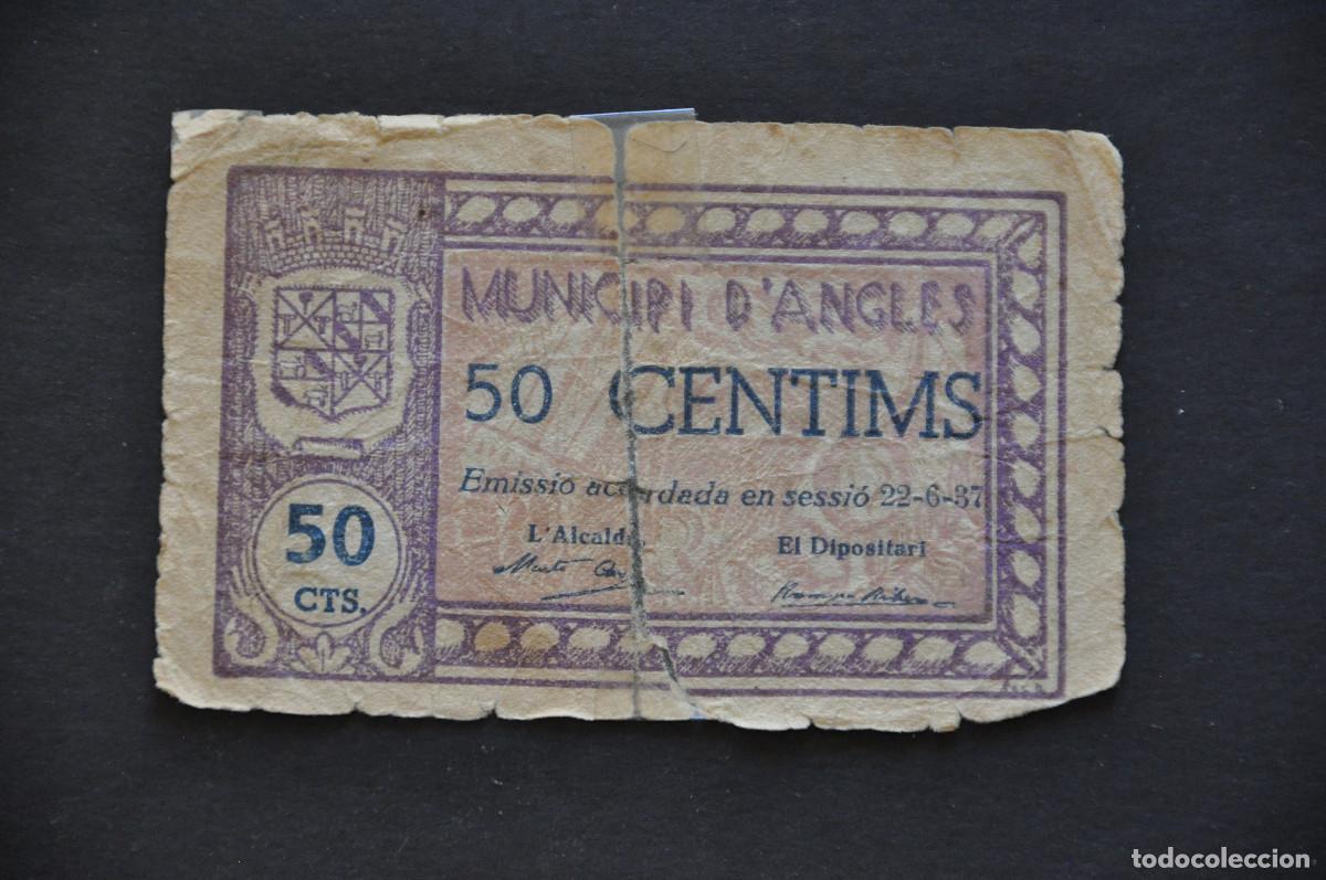Billetes locales: MUNICIPI DANGLES - 50 CENTIMS 22-6-1937 - Foto 1