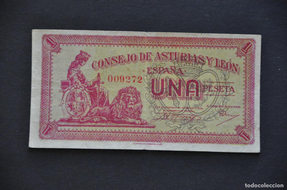 Notas locais: CONSEJO DE ASTURIAS Y LE&Oacute;N - UNA PESETA - N&Uacute;MERO BAJO