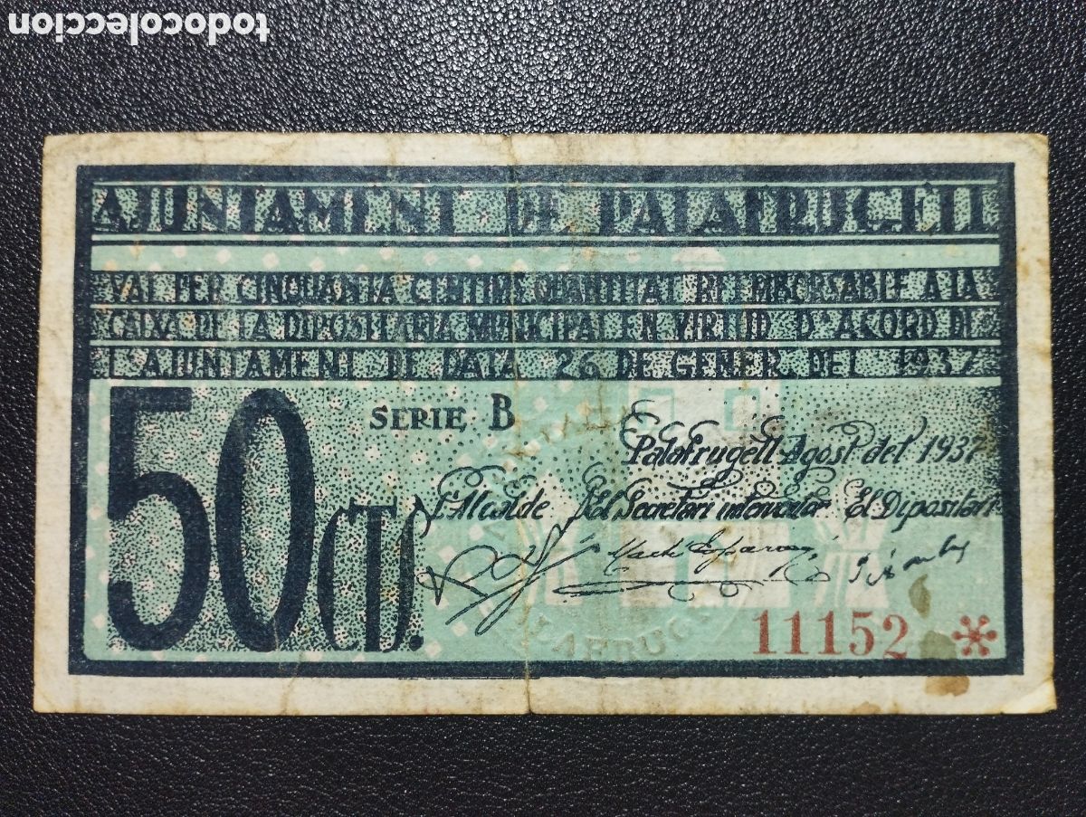 Billetes locales: Gerona - Palafrugell con sello en seco
